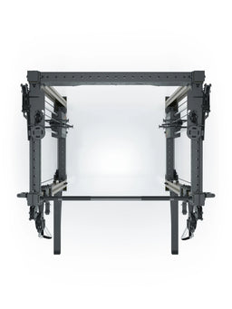 R8 Bradley Power Rack - Black Power Cage with Cable Pulley, Weight Plate Holders