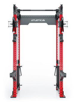 R8 Bradley Power Rack - red Power Cage with pull-up bar, cable pulley, weight plate holder