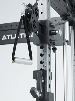 R8 Bradley Medium Power Rack with pulley, handle, carabiner, for strength training