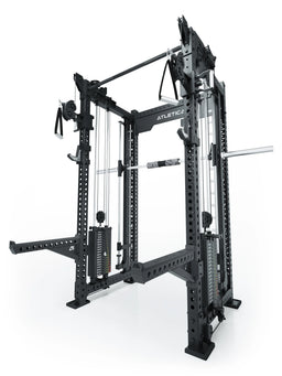 R8 Bradley Combat Medium Black - Power Rack with two weight stacks, Cable Pulley, Pull-Up Bar