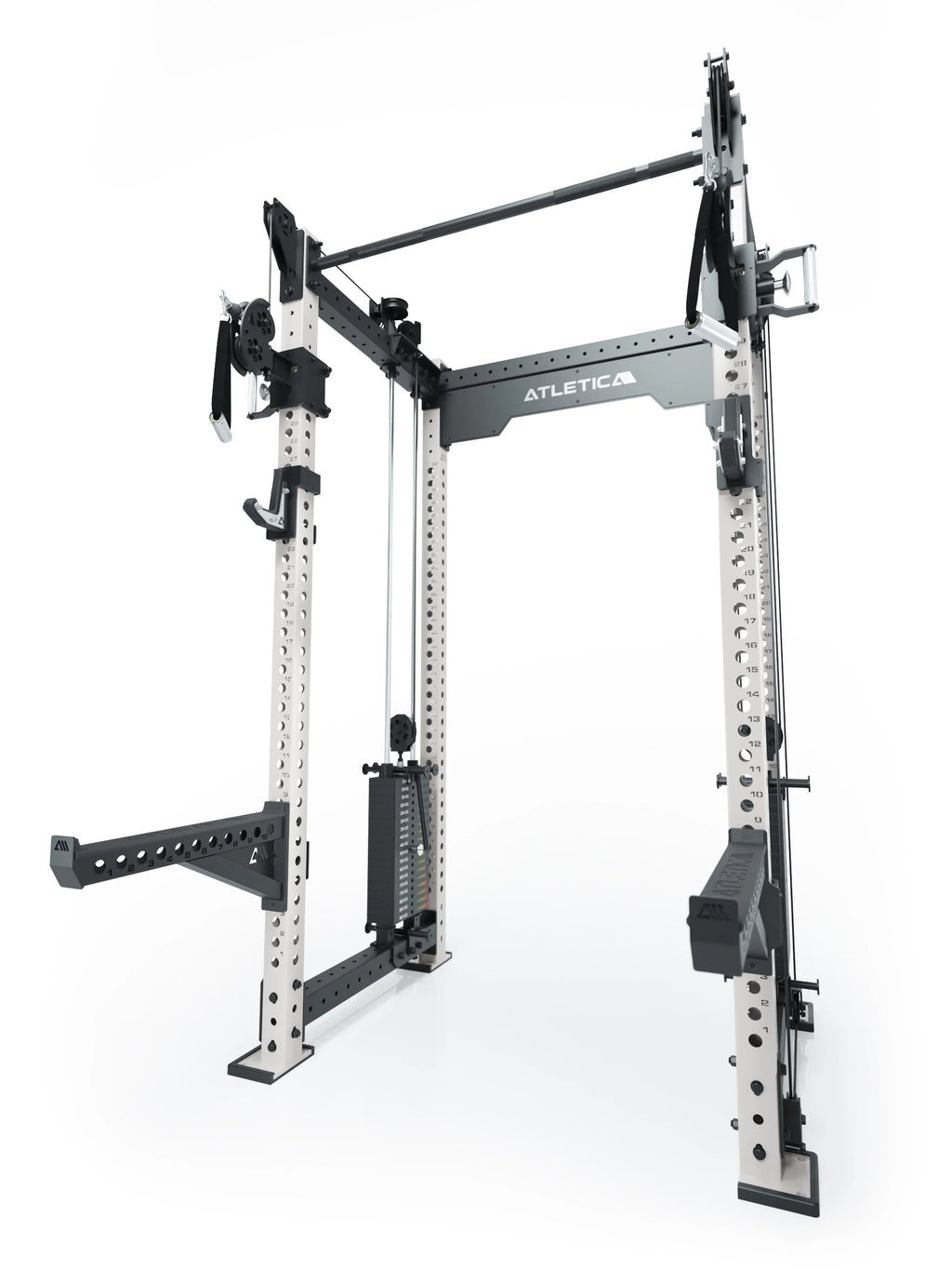 R8 Bradley Power Rack - Cage with Lat Pulldown, Cable Pulley, barbell holder, weight stack
