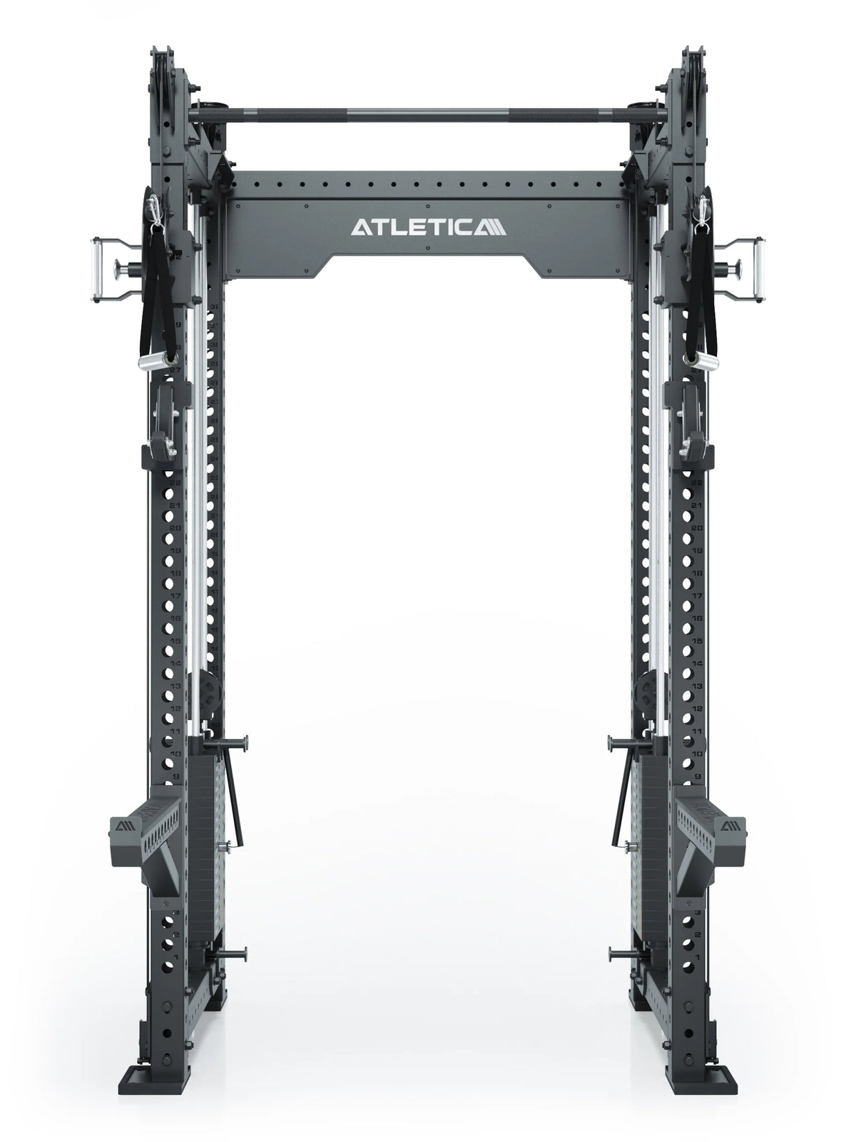 R8 Bradley Power Rack - black Power Cage with pull-up bar, weight plate holders