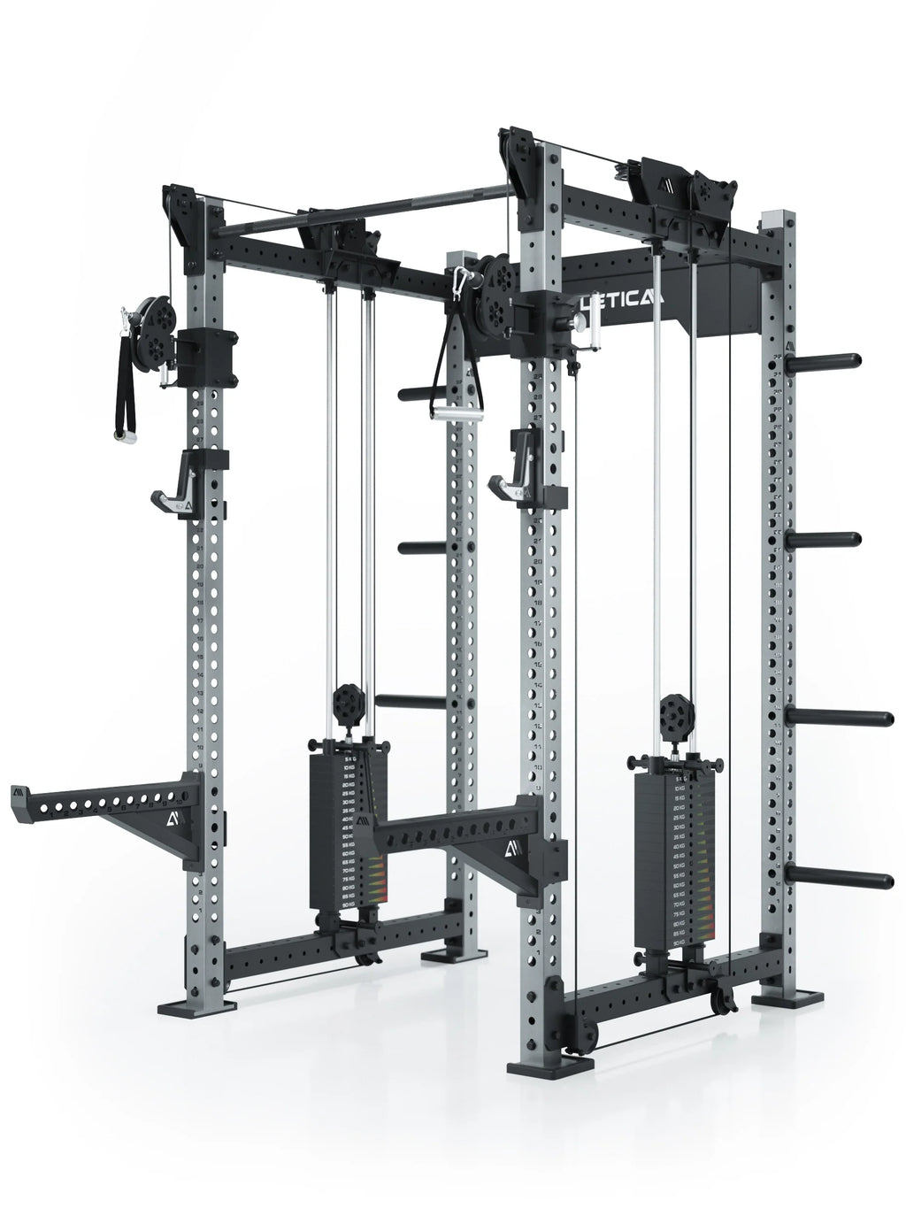 R8 Bradley Power Rack - cage with cable pulley, weight plate holders, Pull-Up Bar