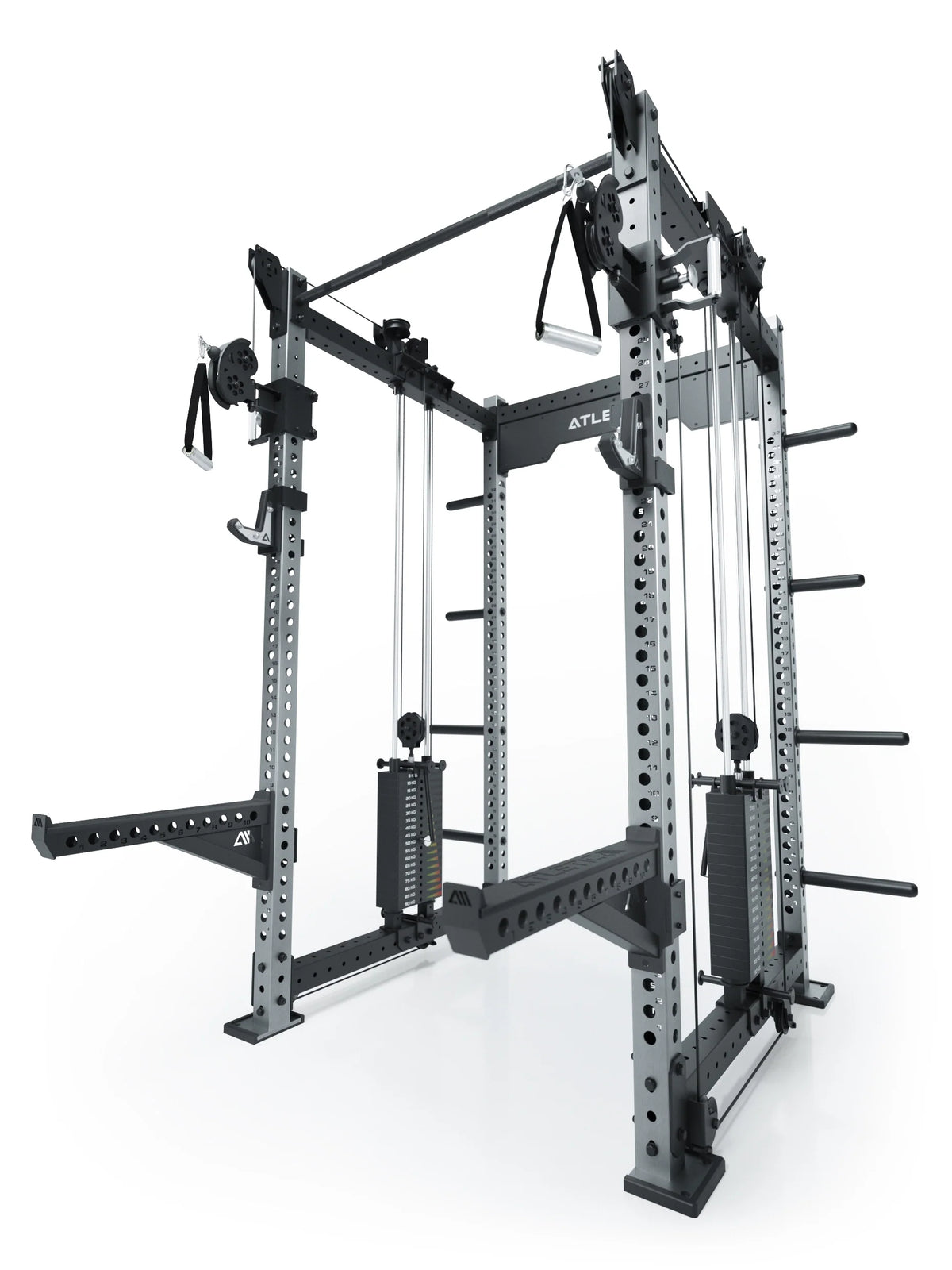 R8 Bradley Power Rack - Cage with Cable Pulley, Pull-Up Bar, Weight Plate Holders