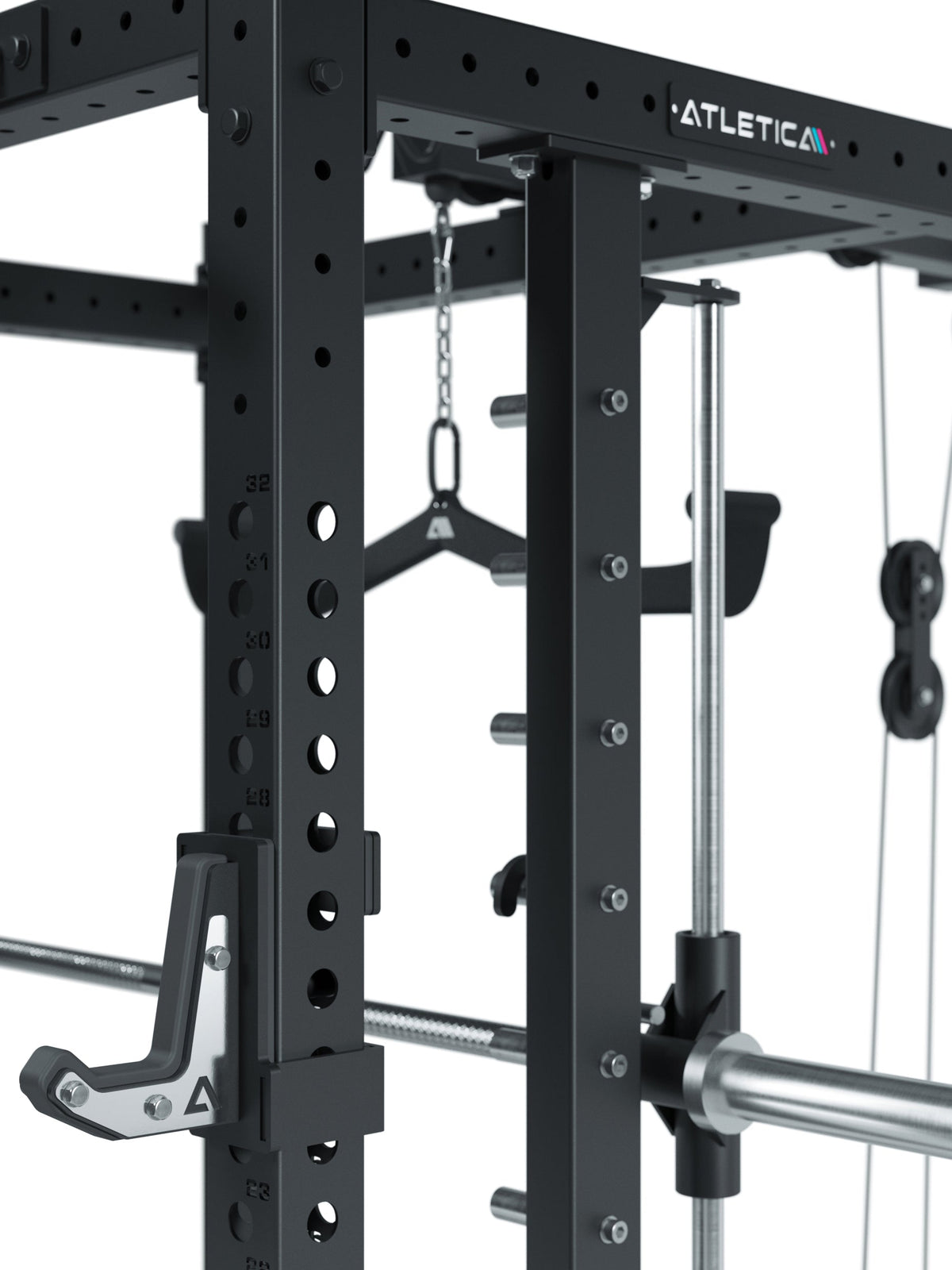 R8 Commander Power Rack with barbell shelf, Cable Pulley with 275 lb plug-in weights