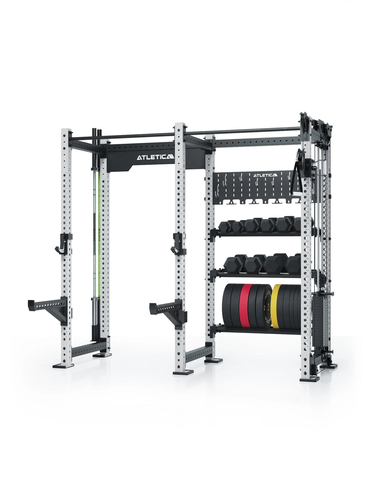 Atletica R8 Falcon R Set Ghost - Power Rack with Weight Plates, Dumbbells, Pull-Up Bar