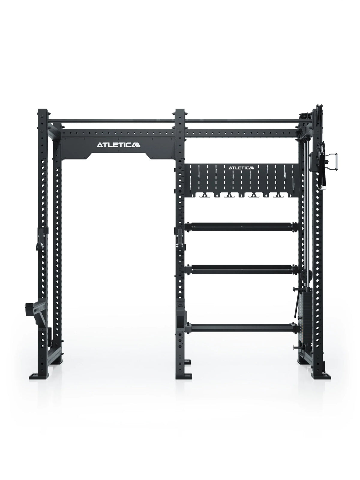 R8 Falcon R - black Power Rack with Pull-Up Bar, weight plate holder