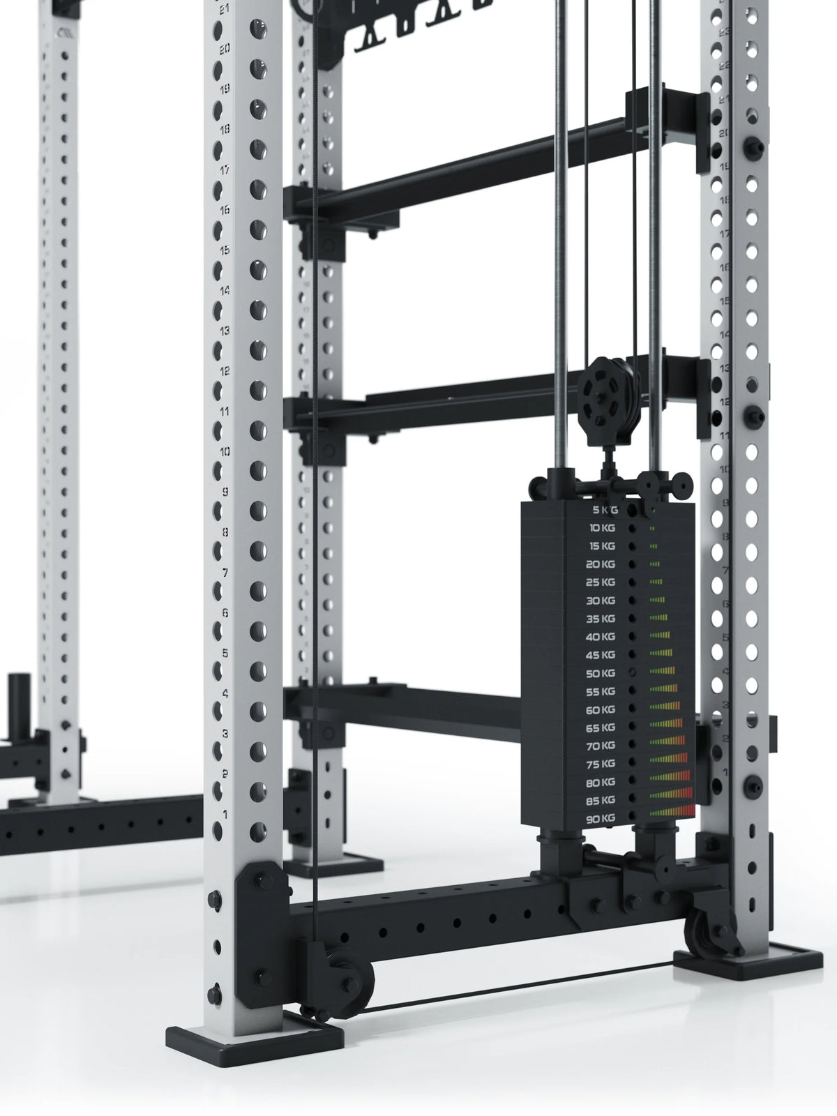 R8 Falcon R Set Ghost - Power Rack with Perforated Sheet Frame, Weight Stack, Cable Pull, Pulleys