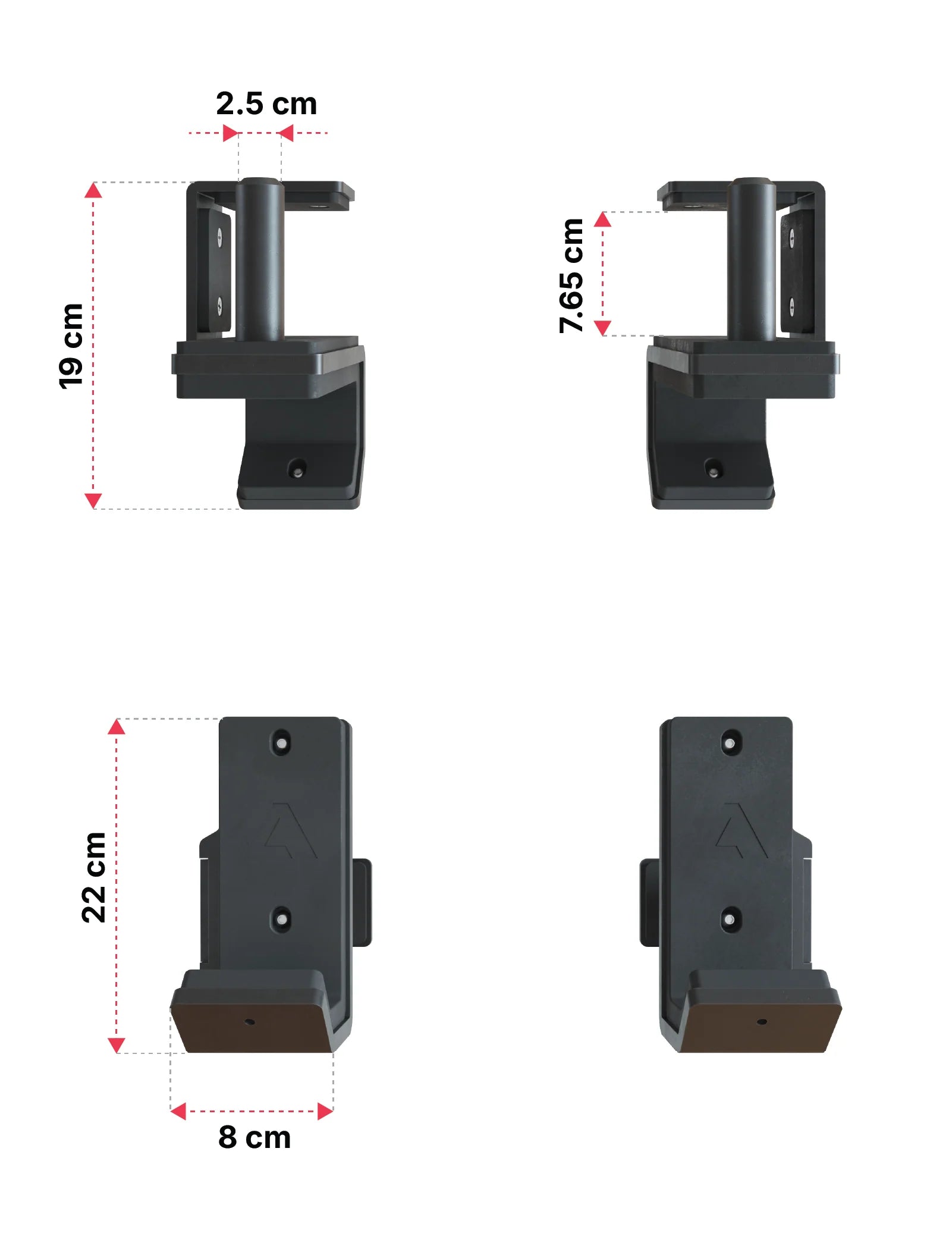 R8 Power Rack J-Hooks Type 1: Dimensionen