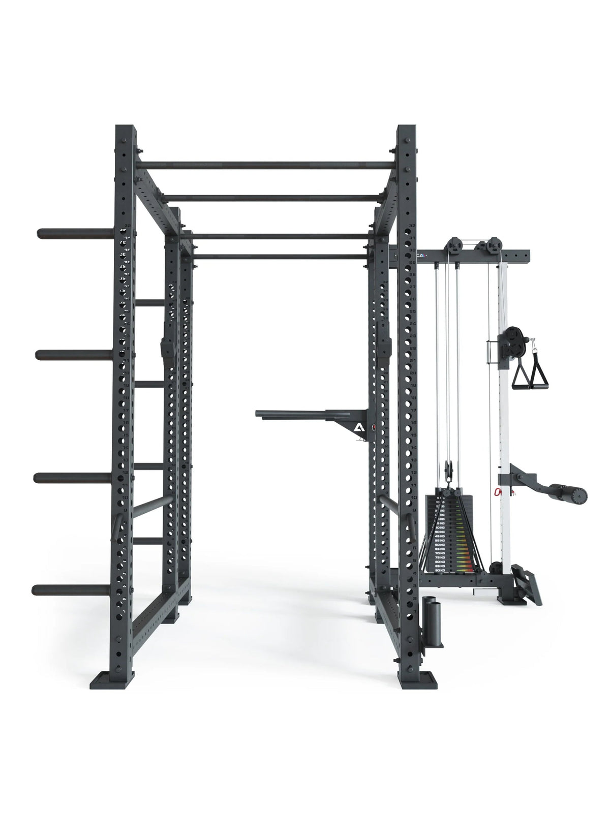 R8 Raptor PRO - Power Rack with Cable Pulley, Weight Plate holders, Pull-Up Bar, dip bars