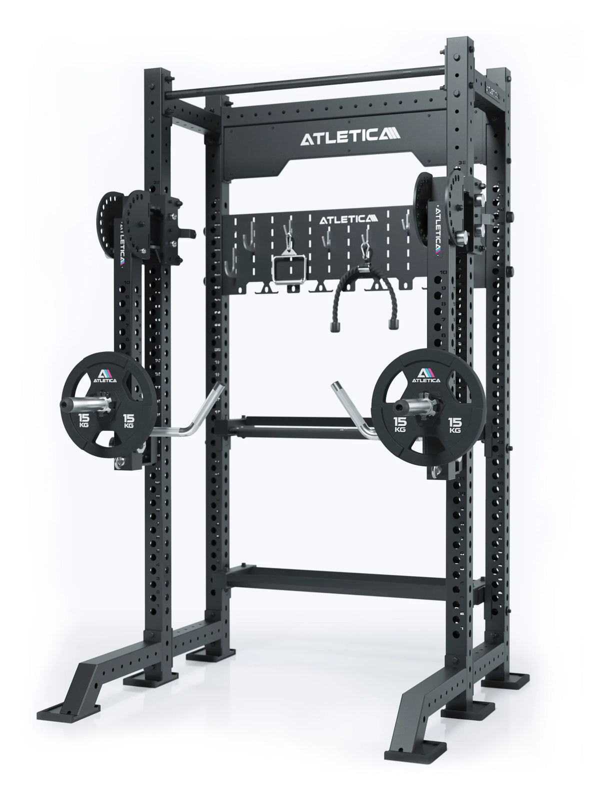 R8 Stereo Max Power Rack - with Pull-Up Bar and adjustable Jammer Arms, for squat, bench press and deadlift 