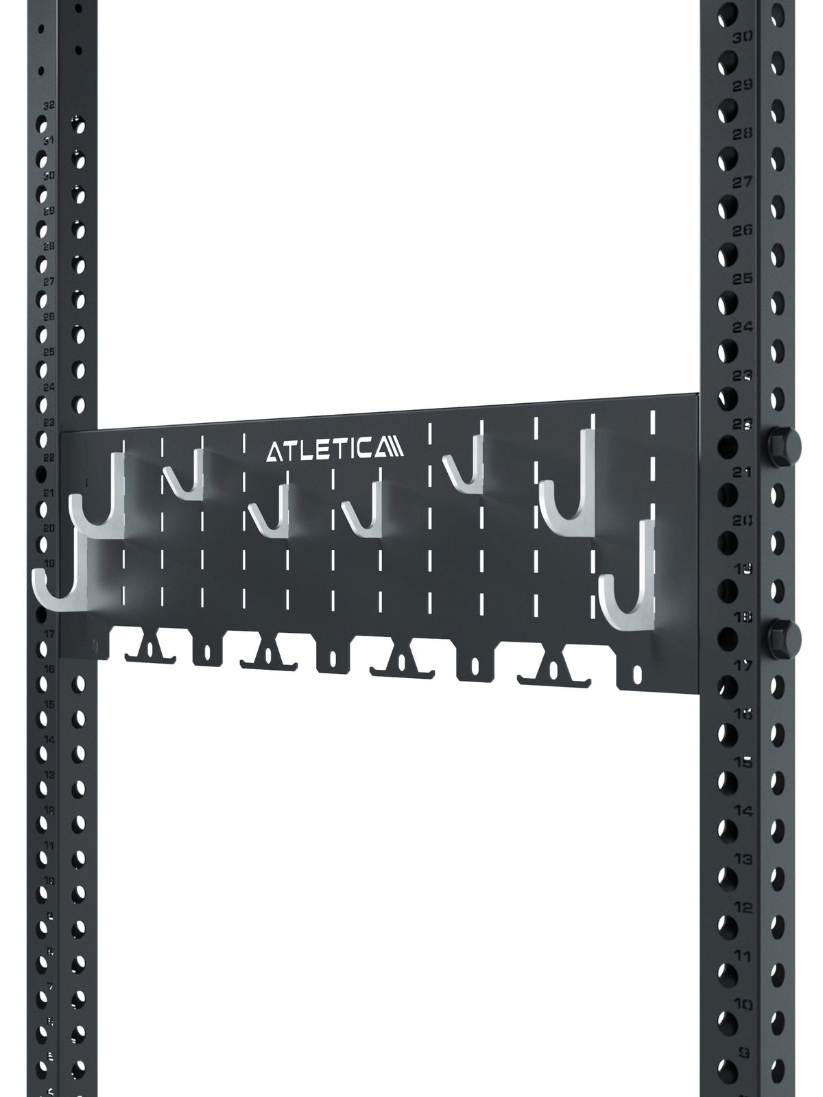 Atletica R8 Storage Plate storage system - pegboard holder with multiple hooks for storing accessories 