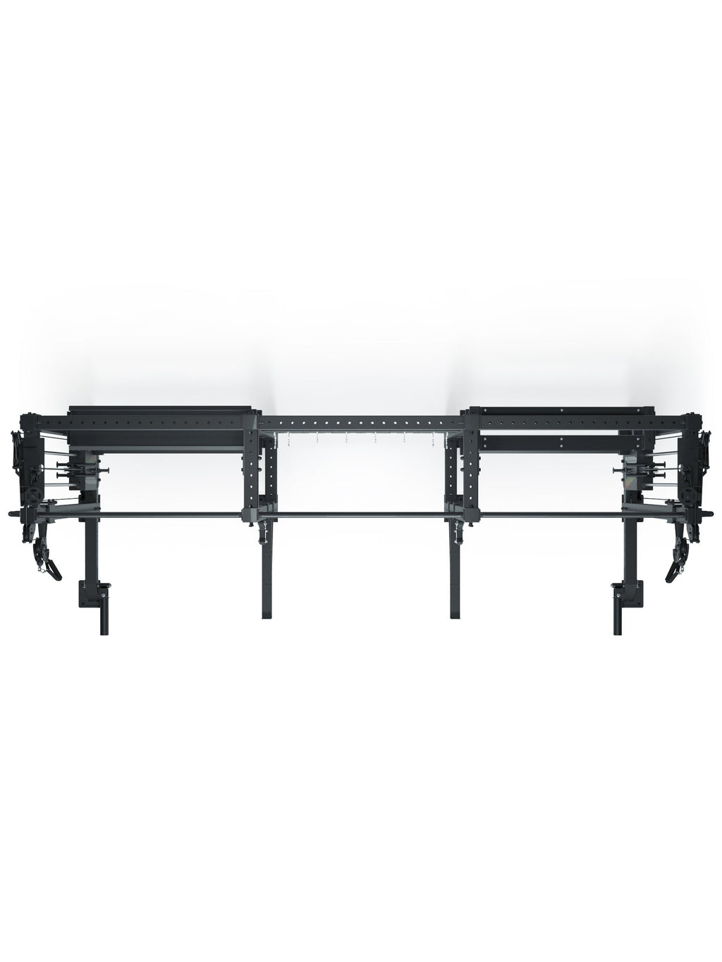 R8 Vulture Power Rack - top view of the cage with Cable Pulley, Pull-Up Bar, Weight Plate holder