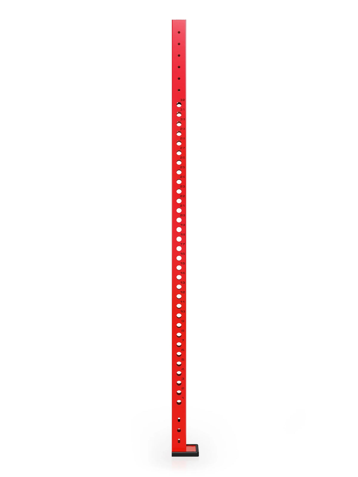R8 Colored Uprights 89" - Red fitness post with numbered holes, rectangular base