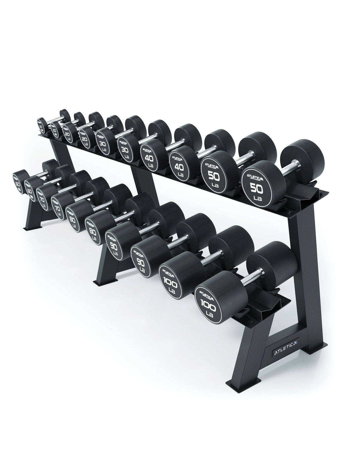 Round Dumbbell Rack with 20 pieces of Atletica Round Dumbbells