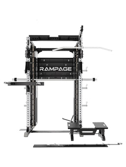 Rampage Premium Home Gym with cable pulley, pull-up bar, foot plate and Dip Station