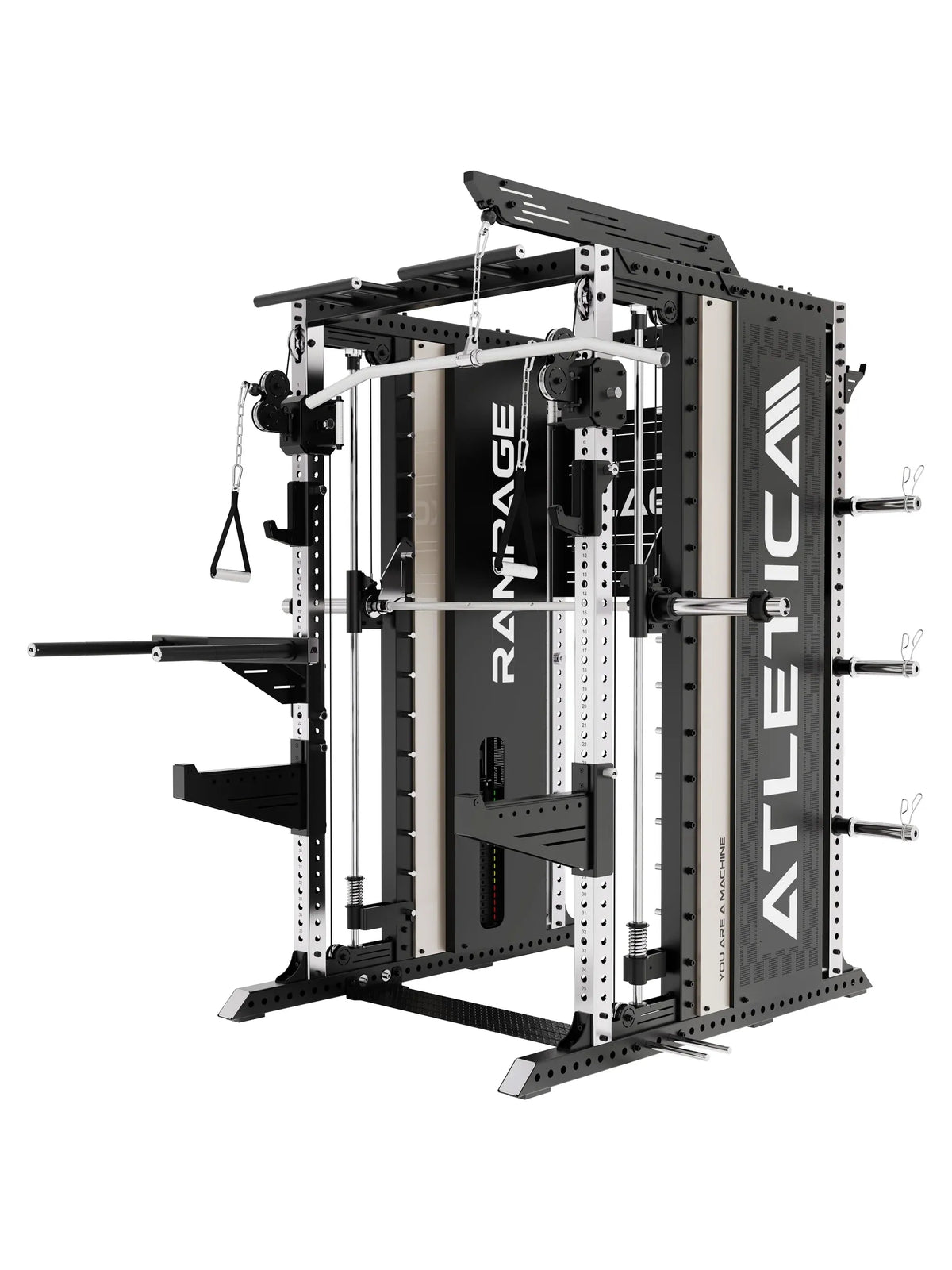 Rampage Premium Home Gym with Lat Pulldown bar, Cable Pulley, Dip Bars and barbell holder