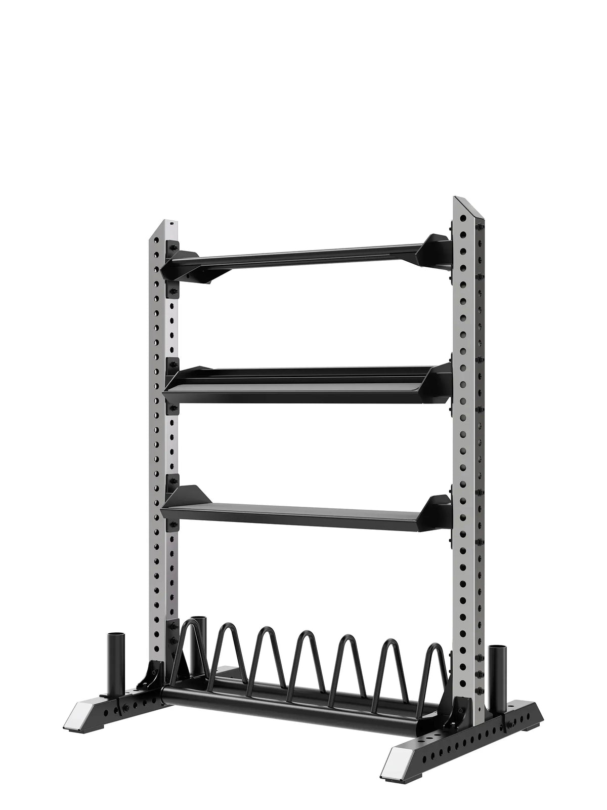 Rampage Premium Home Gym with Empty Barbell Storage Rack, Three Levels and Side Perforated Profiles