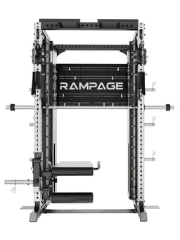 Rampage Premium Home Gym with Lat Pulldown seat, Cable Pulley, weight stacks and Weight Plate holders