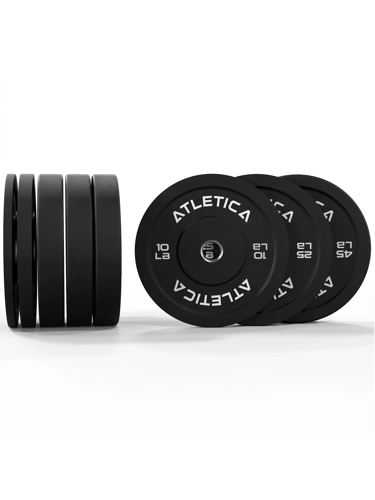 Bumper Plates Set 250 lb with 10-lb, 25-lb and 45-lb plates – for Olympic weightlifting and functional training