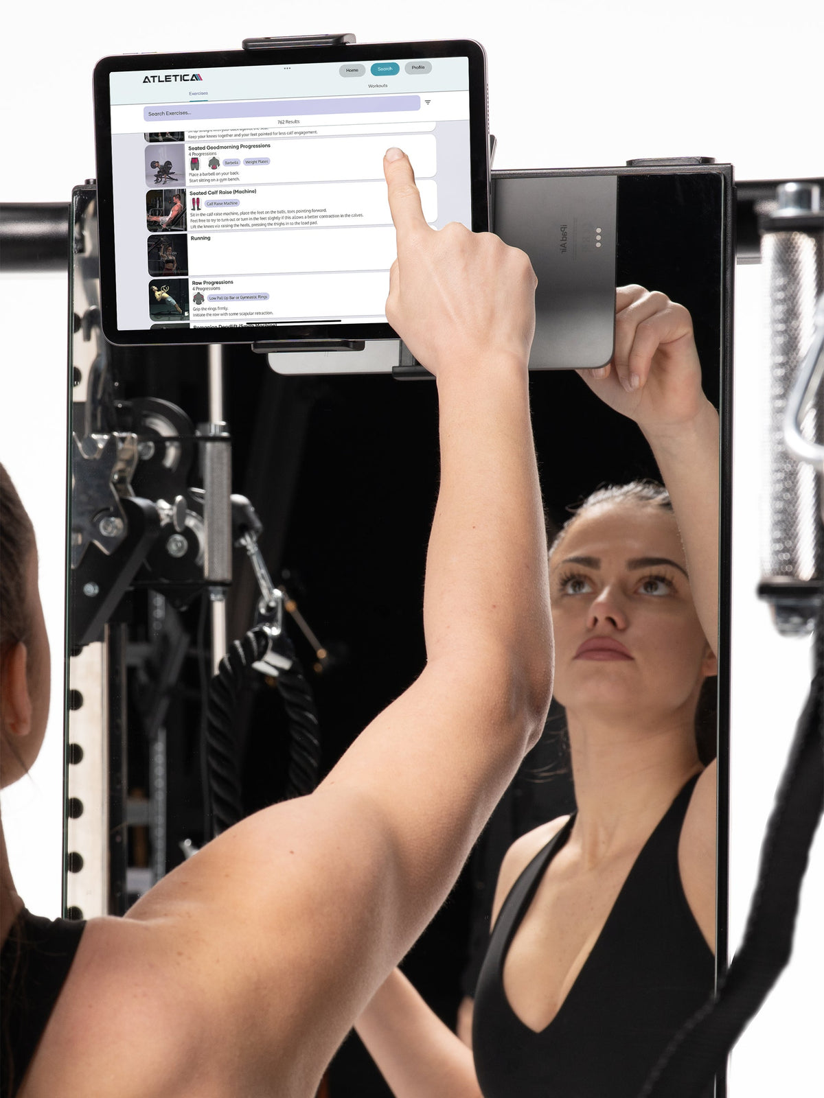 Quantum Home Gym Pro with training mirror and smart device holder