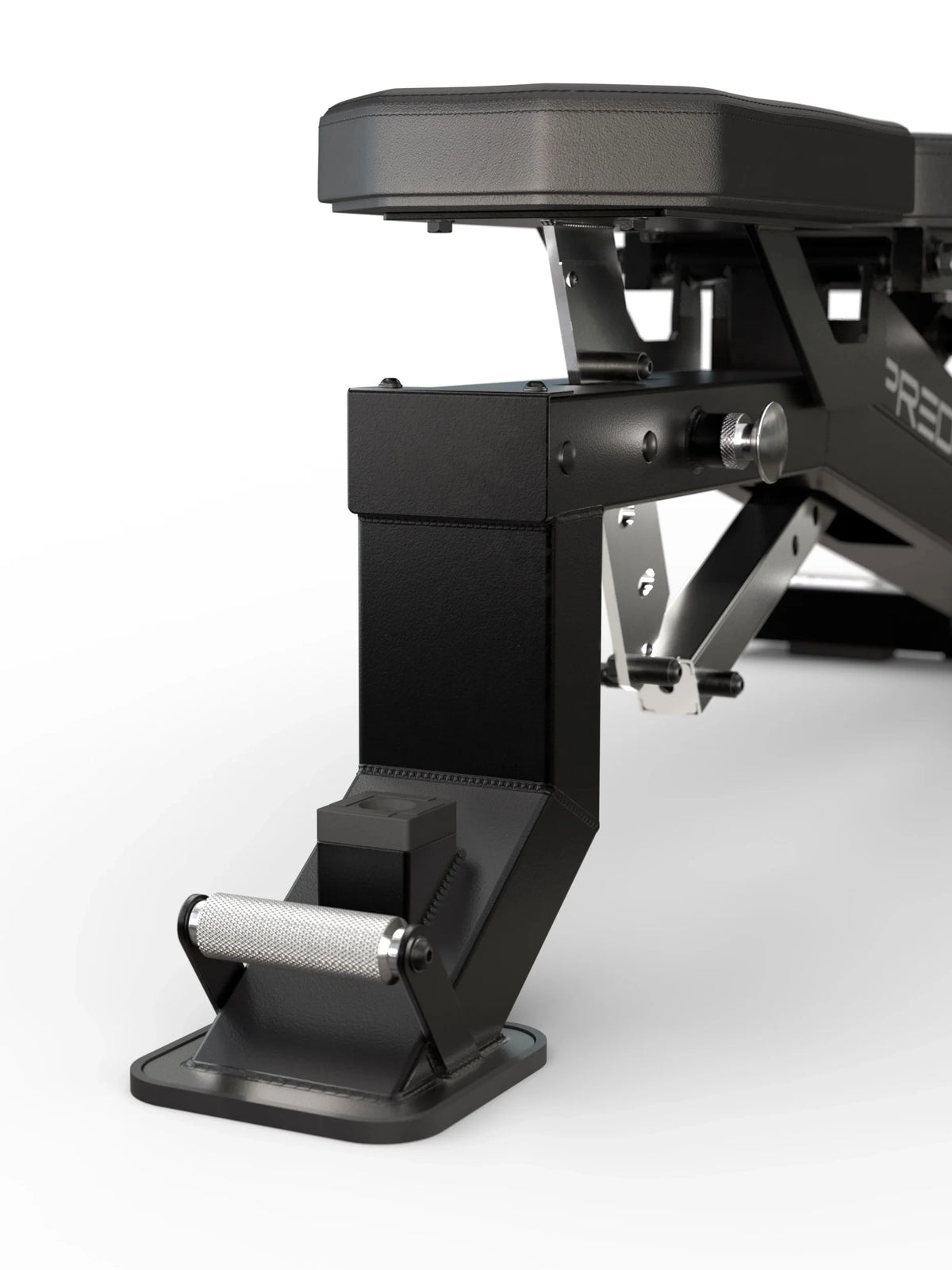 Atletica Predator modular Weight Bench - sturdy seat adjustment plate with stainless steel cover and 3 seat angles
