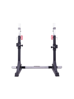 Starter Set - black squat stand set, height-adjustable, with red safety pins