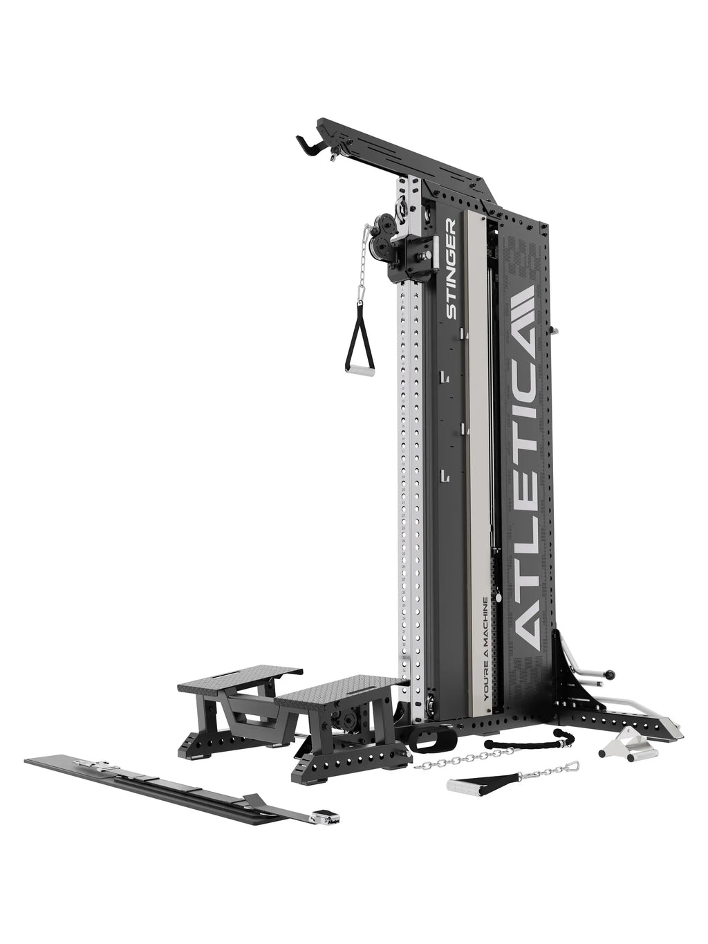 Stinger Functional Cable Tower with two platforms, handle, chains and cable system