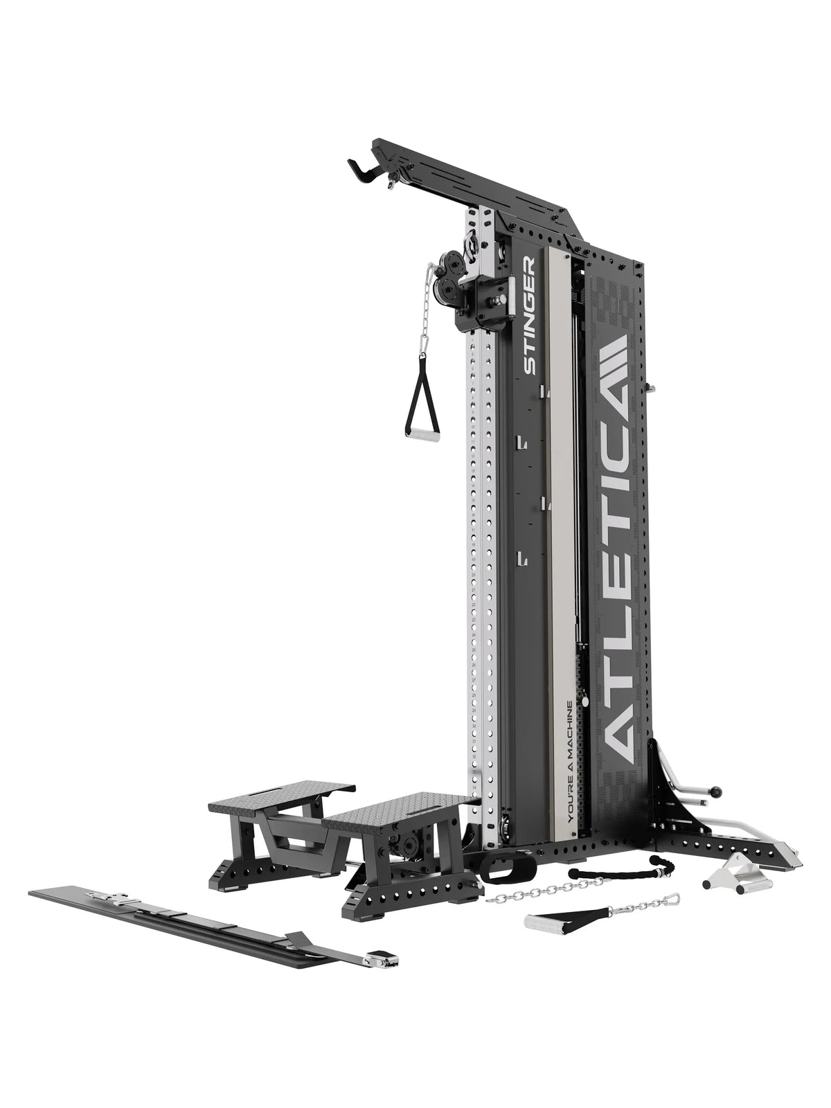 Stinger Functional Cable Tower with two platforms, handle, chains and cable system