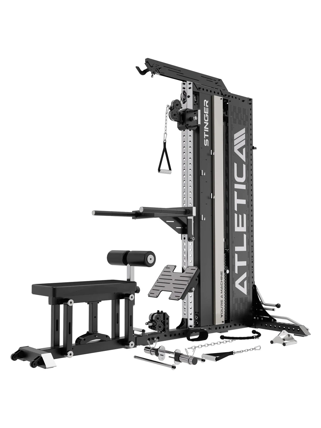 Stinger Functional Cable Tower with adjustable cable attachment and padded roller