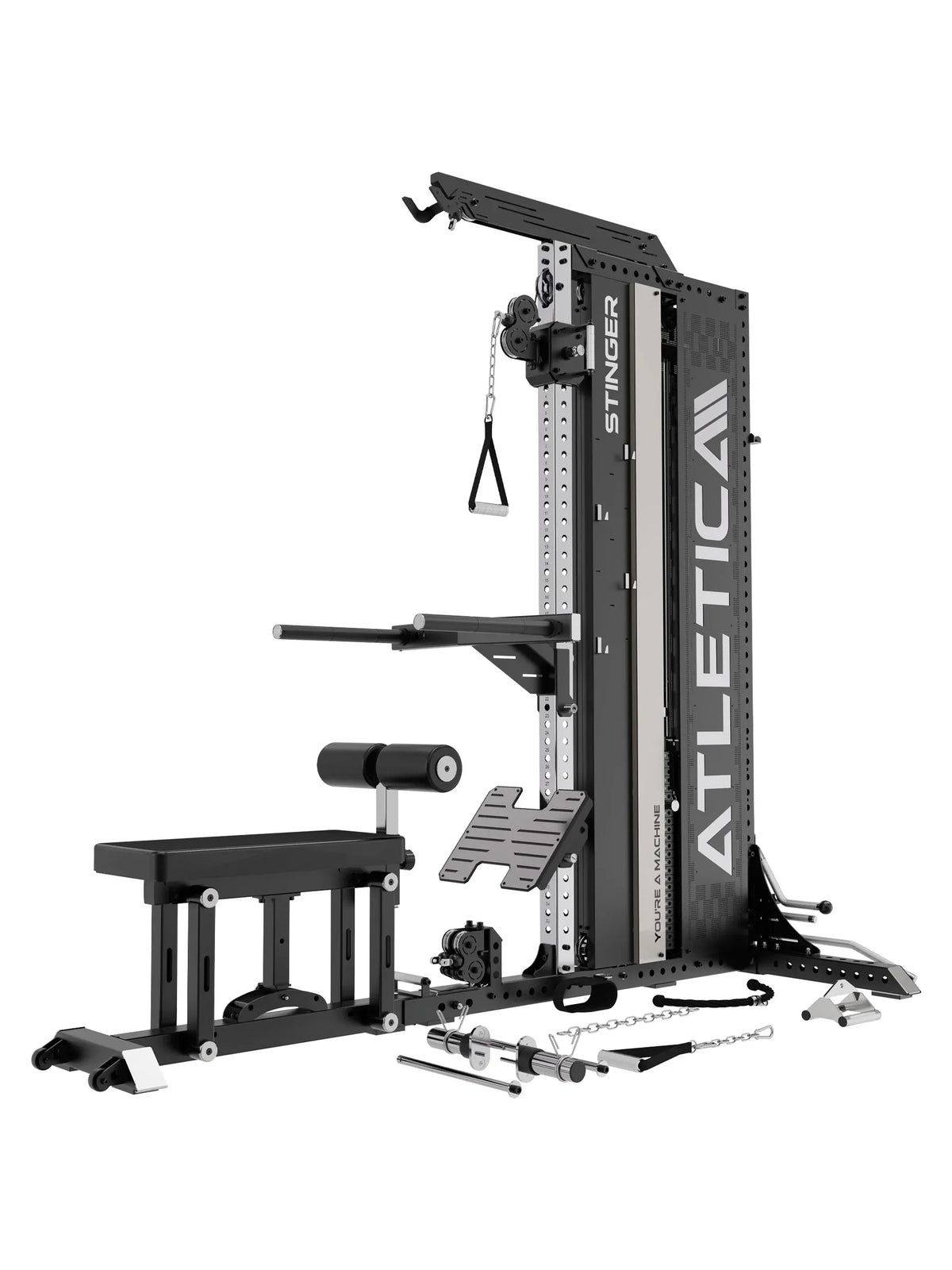 Stinger Functional Cable Tower with adjustable cable attachment and padded roller