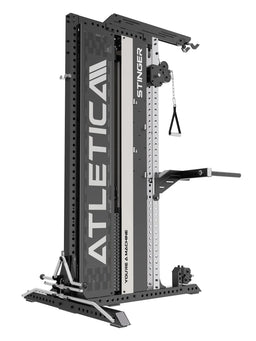 Stinger Functional Cable Tower with Lat Pulldown, Pull-Up Bar and dip bars