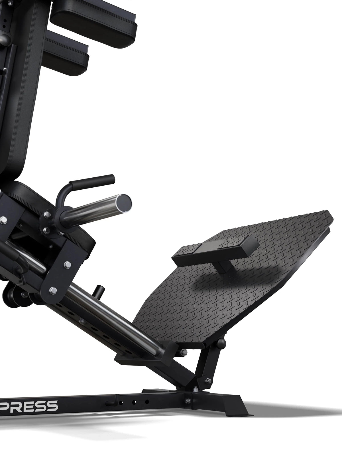VERSA Hack Squat Leg Press with Foot Plate, Padded Rollers, Handles