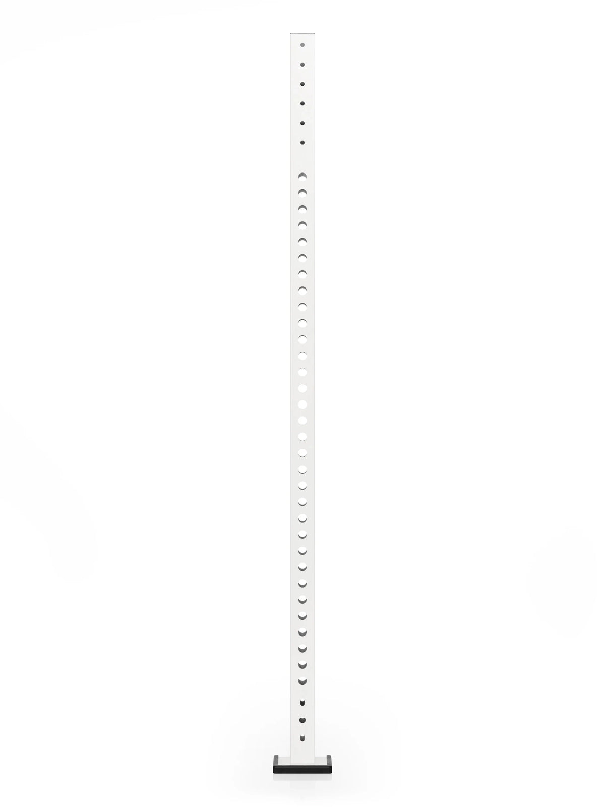 R8 Colored Uprights 89" - White fitness post with hole grid, black base foot