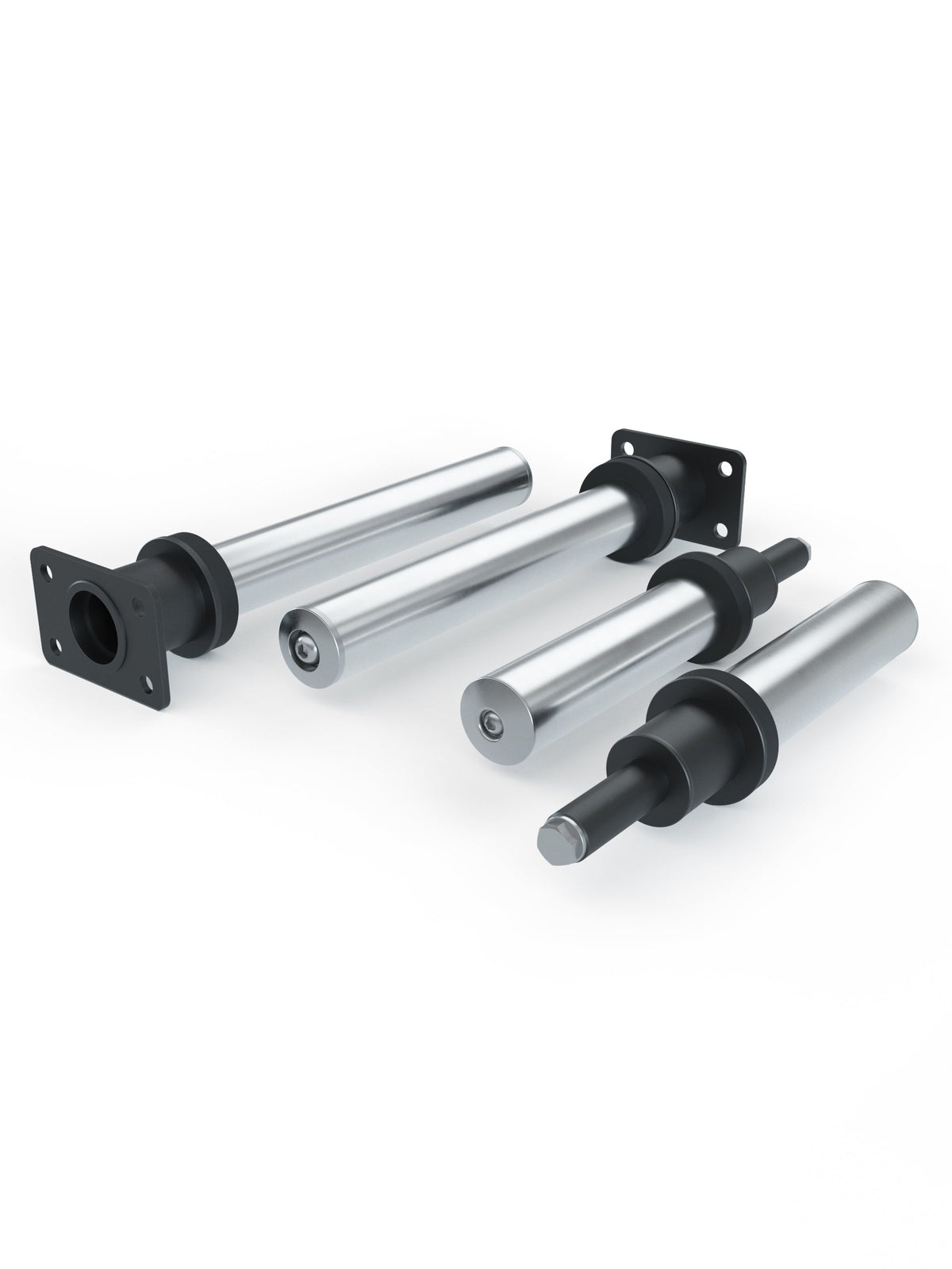 Quantum Plate Load Set - Four Silver Weight Plate Holders with Black Mounting Plates