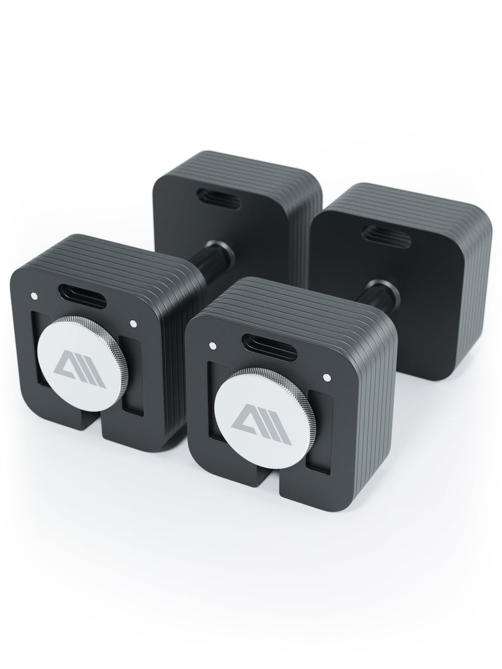 Atletica QUAD - two adjustable dumbbells, square weight plates, central logo