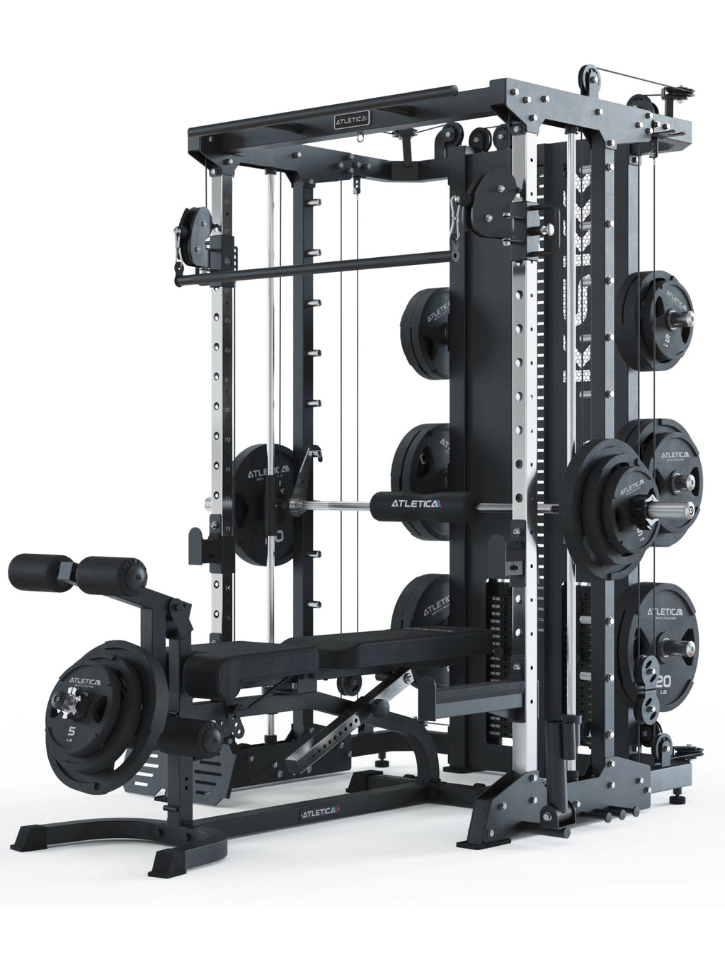 KSK COMBAT incl. Jammer Arms and X-Bench Weight Bench - Multifunctional Home Gym with Training Bench, Jammer Arms, Weight Plates