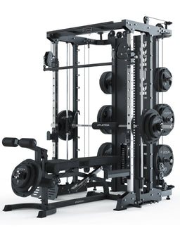 KSK COMBAT incl. Jammer Arms and X-Bench Weight Bench - Multifunctional Home Gym with Training Bench, Jammer Arms, Weight Plates