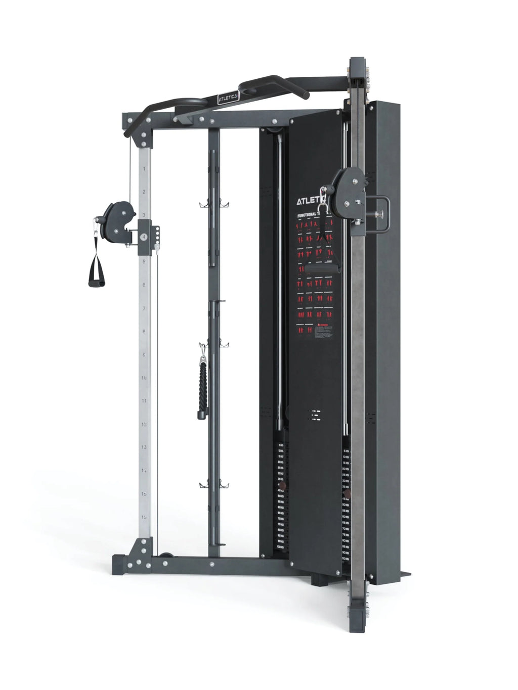 Range Set with X-Five High Functional Trainer and B4 Weight Bench - Functional Trainer with two Cable Pulls, Pull-Up Bar
