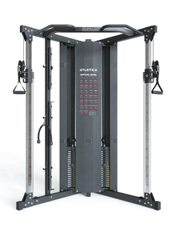 Range Set with X-Five High Functional Trainer and B4 Weight Bench - functional trainer with two handles, weight stack, cable pull