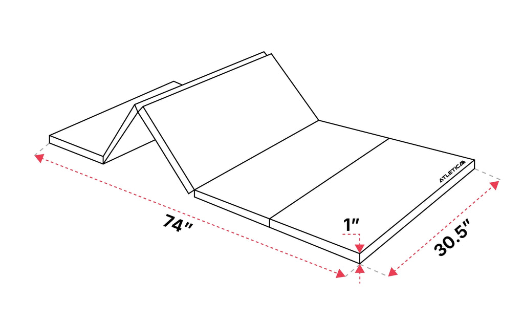 Atletica ZenFold Foldable Exercise Mat - five segments, for gymnastics, yoga and stretching