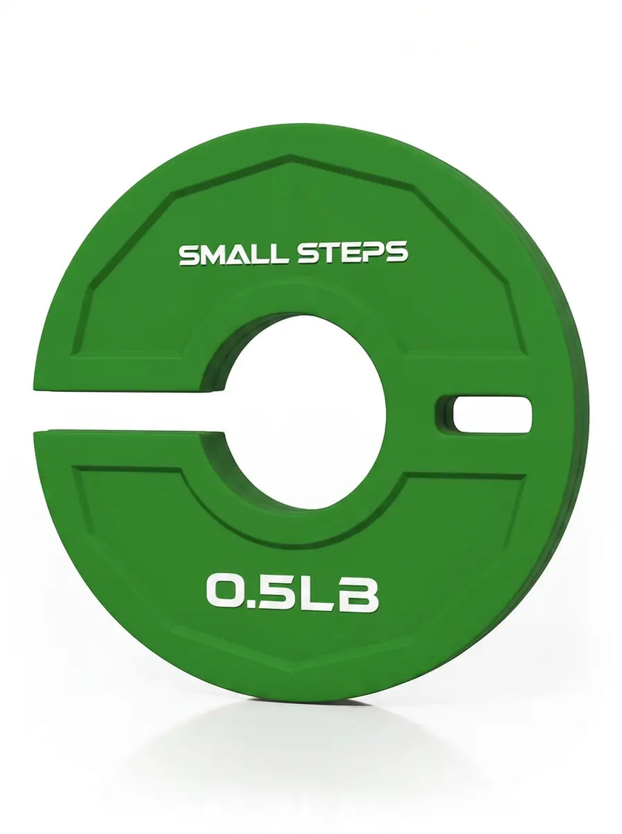 Add-on Flex Plates - weight plate 0.5 lb, made of solid rubber in green, for fine-increment weight increases