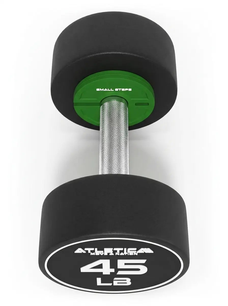 Add-on Flex Plates - Round Dumbbell 45 lb with green insert made of solid rubber