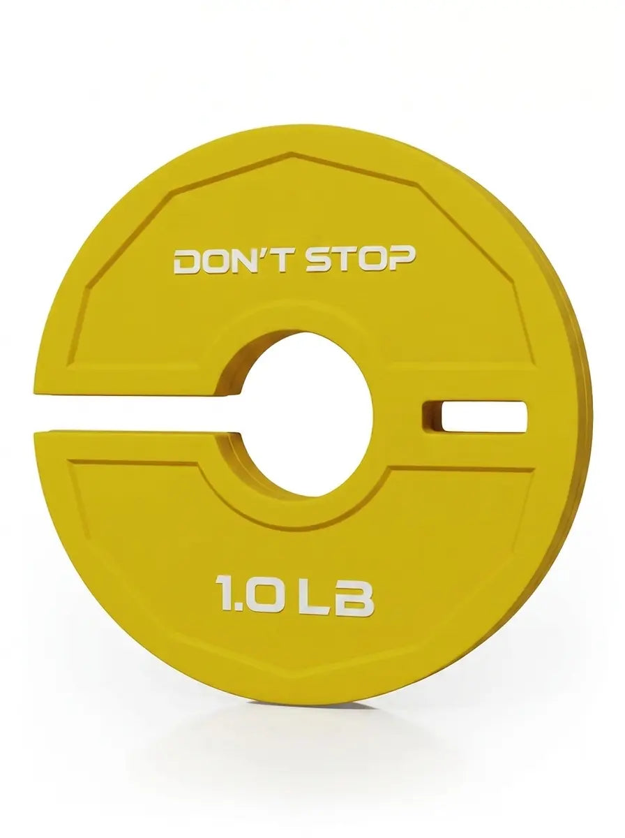Add-on Flex Plates - Weight Plate 1 lb, Made of Solid Rubber in Yellow, for Fine-Grained Weight Increase