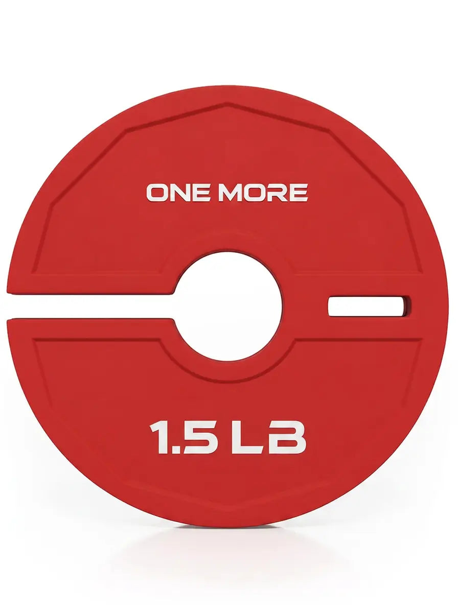 Add-on Flex Plates - weight plate, 2 lb, made of solid rubber in red, for fine-grained weight increments