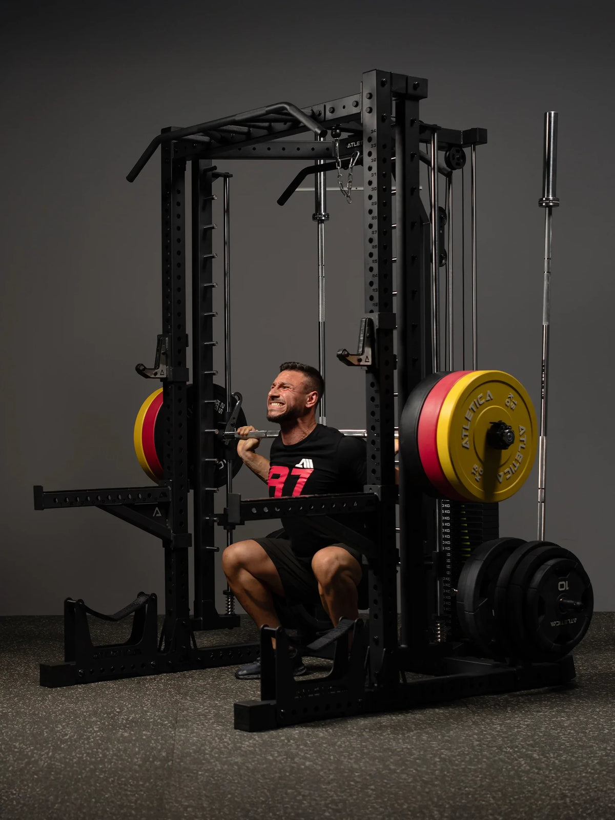 R7 Nemesis Squat Rack - Squat on the Smith Machine