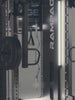 Man doing overhead presses on the Atletica Rampage all-in-one trainer, detail of the frame
