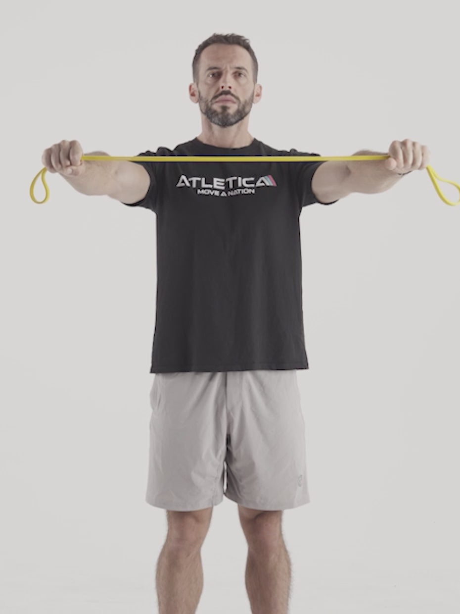 Atletica training video with 40 lb yellow resistance band
